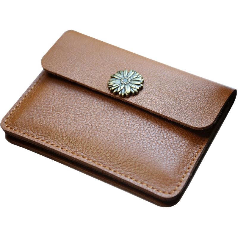 ブラウン 本革 カードケース 小さい財布 ウォレット
