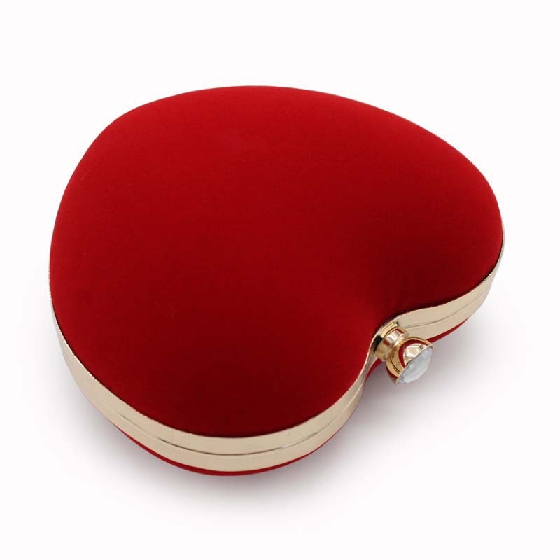 赤いハート形のイブニングクラッチバッグパーティー財布