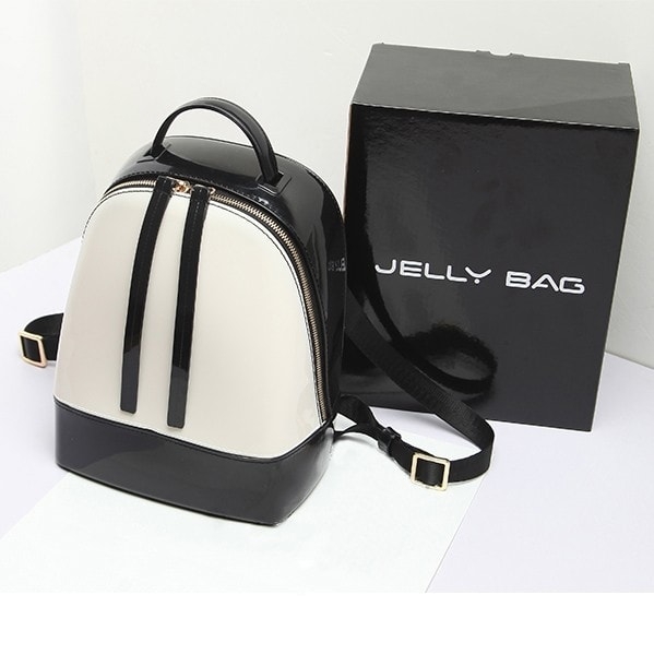 かわいいバックパック黒と白のバックパックかわいいクリアジェリーバッグ