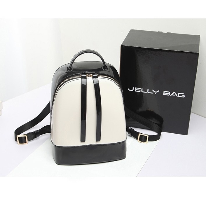 かわいいバックパック黒と白のバックパックかわいいクリアジェリーバッグ