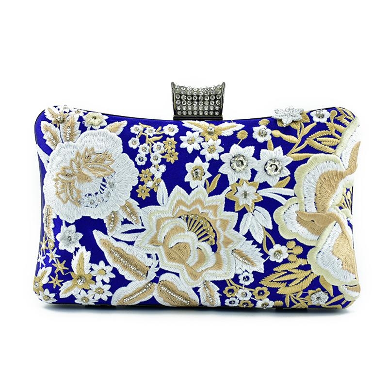 ピンクの花の刺繍クラッチの財布のイブニングバッグクラッチハンドバッグ