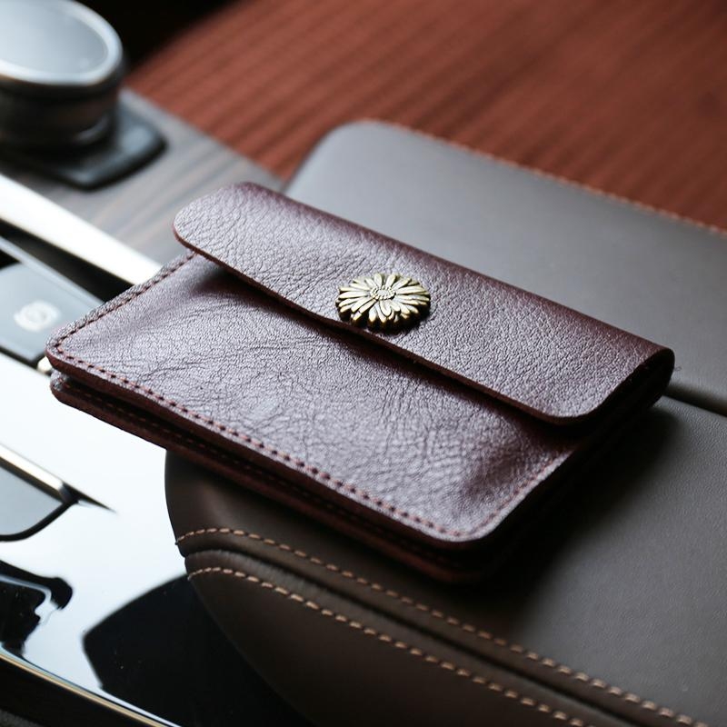 ブラック 本革 カードケース 小さい財布 ウォレット