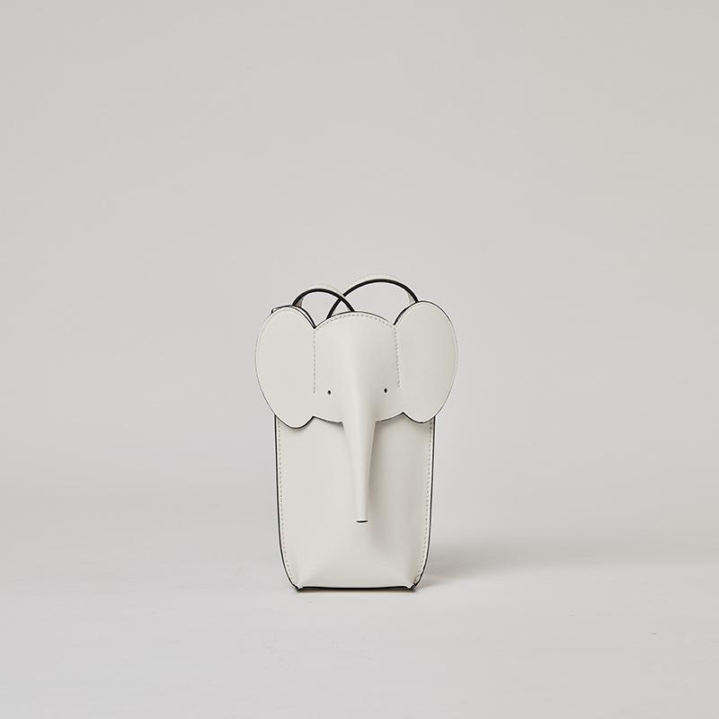 ホワイト 象の形 ショルダー 財布 バッグ ミニバッグ スマホバッグ