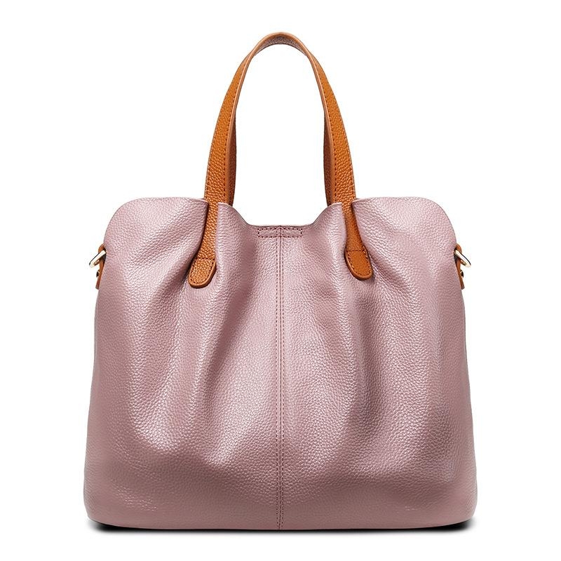 ピンク 本革製 レディーストートバッグ 通勤バッグ 仕事用鞄