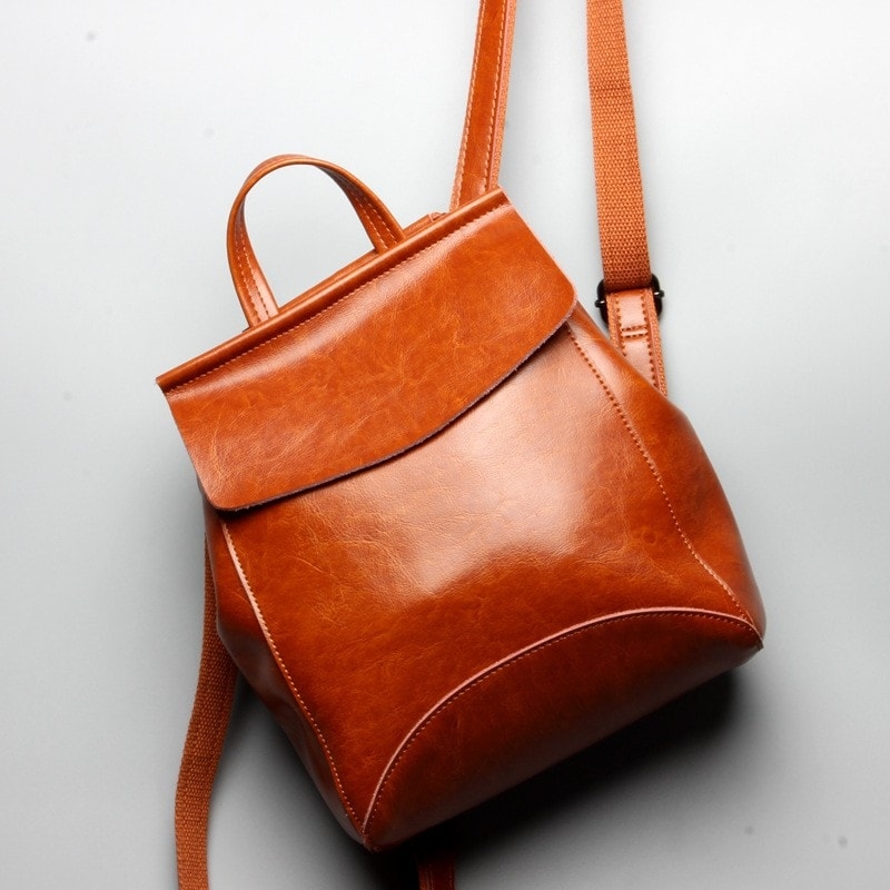 黒 本革製 レディースリュック レザーバックパック 通学用バッグ 旅行リュック 女性用 鞄 ビジネスリュック