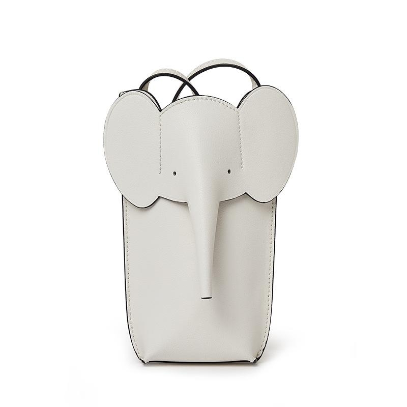 ホワイト 象の形 ショルダー 財布 バッグ ミニバッグ スマホバッグ