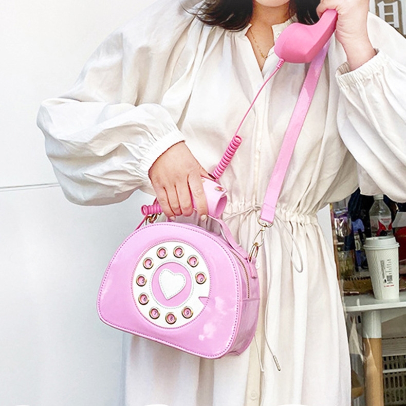 ホワイト フェックス レザー 可愛い 電話 デザイン バッグ ユニック ハンドバッグ