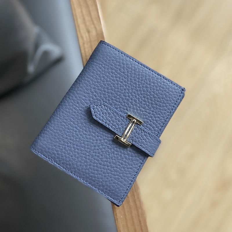 ブルー ベルトデザイン ミニ財布 小さい ウォレット
